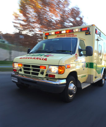 Ambulancia de Rescate Médico en camino